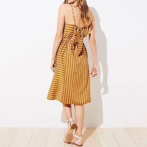 LOFT Beach Striped Bow Back Dress